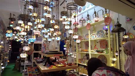 Editorial-nighttime-view-of-the-specialty-lamps-displayed-at-one-of-the-featured-stalls-at-the-famed-Kuala-Lumpur-Central-Market