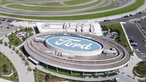 Ford-Experience-Center,-Dearborn,-Michigan,-USA,-aerial-drone-view