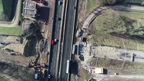 Drone-shot-from-a-construction-site-at-a-highway