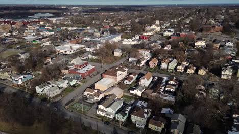 Wohnhäuser-In-Syracuse,-New-York,-Luftaufnahme