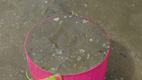 Close-up-of-beach-sand-bucket