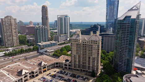 Panorama-view-of-skyscraper-buildings-in-Downtown-Of-Atlanta-City-in-summer