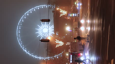 Ojo-De-Budapest---Noria-De-Budapest-En-La-Noche-Vista-Desde-La-Avenida-Andrassy-En-Hungría