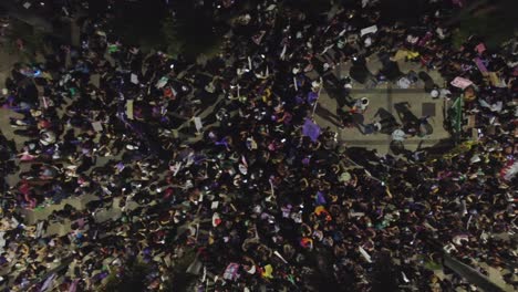 Drummers-entertain-night-demonstrators-on-Bolivia-Women's-Day-March