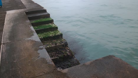 Moosige-Venezianische-Stufen-In-Ruhiges-Wasser
