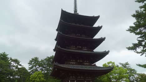 Looking-Up-At-Five-story-pagoda-at-Kofuku-ji-temple