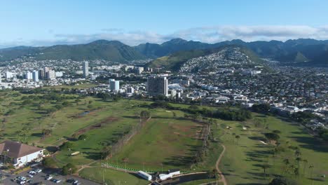 Aerial-View-Drone-Shot-of-Ala-Wai-Canal-Fishery-Management-Area