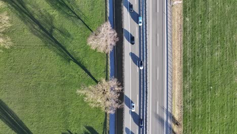 Aerial-View-of-Weesen-Autobahn,-Switzerland