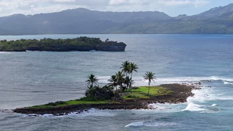 Palm-Tree-on-small-island-in-Caribbean-Sea-at-sunny-day