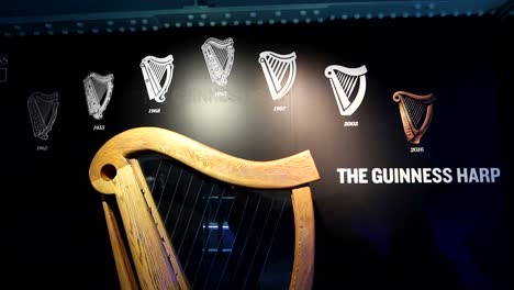 Tilt-down-view-capturing-the-historic-evolution-of-the-iconic-Guinness-Harp-logo