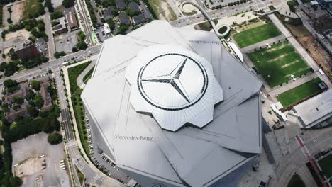 High-angle-view-of-retractable-roof-of-modern-multi-purpose-arena