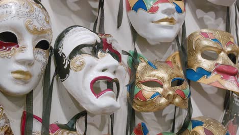 Venetian-masks'-emotive-expressions,-Ca'-Macana.-Italy