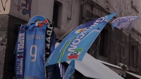 Naples-street-flag-ribbons-flying-on-the-street