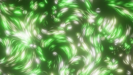 Abstraktes-Hintergrundlicht,-Das-Sich-Auf-Grünem-Hintergrund-Bewegt,-3D-Rendering-Animation,-Digitale-Kunst