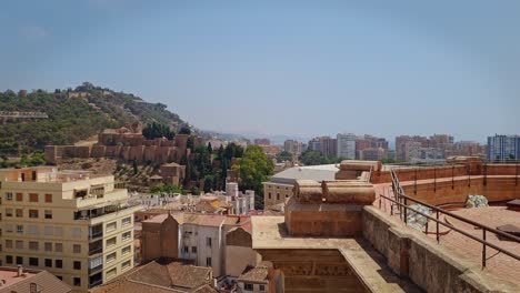 Coastal-city-architecture,-Malaga,-Andalusia,-Spain