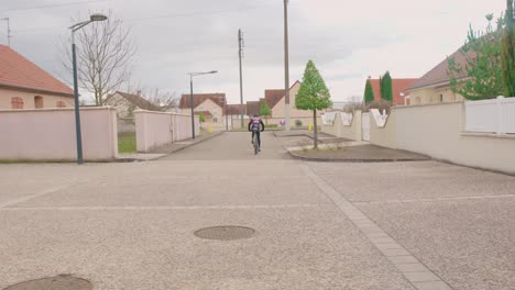 Shot-of-a-biker-just-riding-mountain-bike-in-France-during-daytime