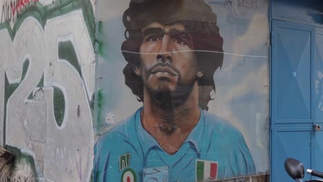 Maradona-Straßenporträt.-Neapel,-Italien