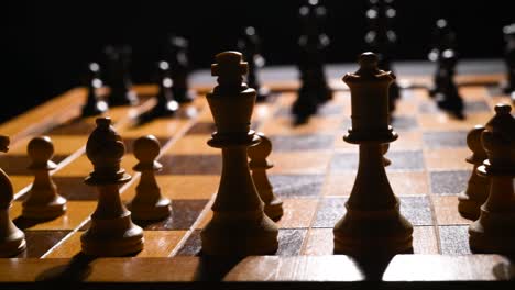 Cinematic-shot-of-pieces-on-a-chessboard