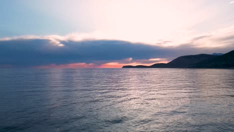 Beautiful-sunset-on-summer-day-in-the-mediterranean-sea-aerial-shot