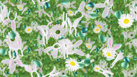 Easter-eggs-bunny-daisy-background-loop-tile-swirling