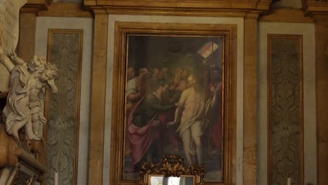 Religious-art-painting-inside-spiritual-Catholic-Basilica-Church-of-Gesu-Nuovo,