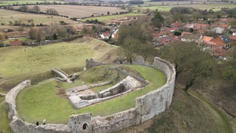 Reversing-Rotating-Drone-Shot-Bailey-Gate-at-Castle-Acre-Norfolk