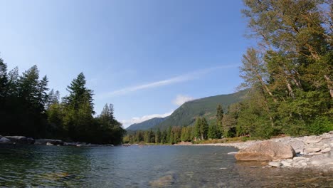 Wide-shot-of-the-Skykomish-River-flowing-through-the-Cascade-Mountains