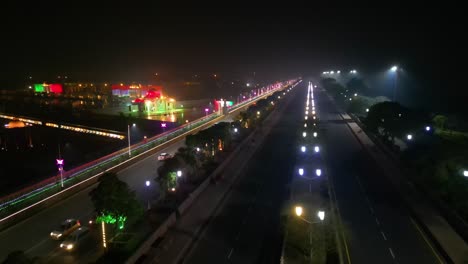 Aerial-view-of-1090-Chauraha-Gomti-Nagar,-DR-AMBEDKAR-DWAR,-Lucknow-metro-and-Lucknow-charbagh-railway-station-and-Lucknow-city