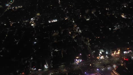 Rajkot-aerial-drone-view-drone-camera-showing-big-temple-and-many-buildings-and-dawn-camera-moving-downwards