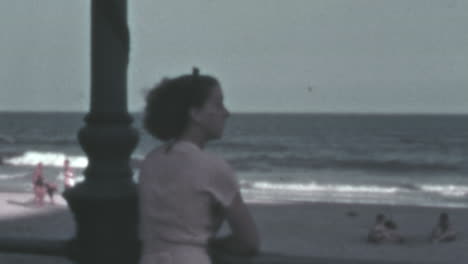 Woman-on-a-Summer-Day-Looking-at-the-Sea-in-New-York-City-in-1930s