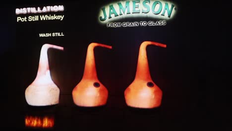 Jameson-Distillery-tour,-close-up-of-pot-still-whiskey-distillation-process-sign