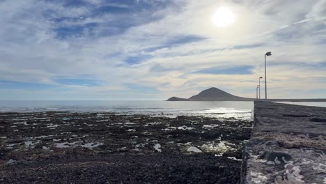 Ocean-water-flux-reflux-shoreline-Tenerife-EL-Medano-natural-tides-Canary-Islands