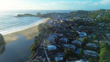 Drone-aerial-landscape-Terrigal-beach-haven-channel-lagoon-housing-main-town-CBD-Central-Coast-tourism-travel-Erina-Australia