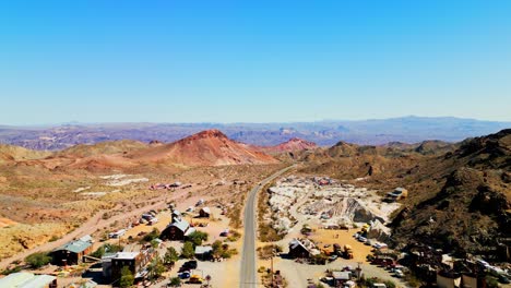 Nelson-Ghost-Town,-Nevada,-Tagsüber-–-Luftaufnahme-Einer-Drohne