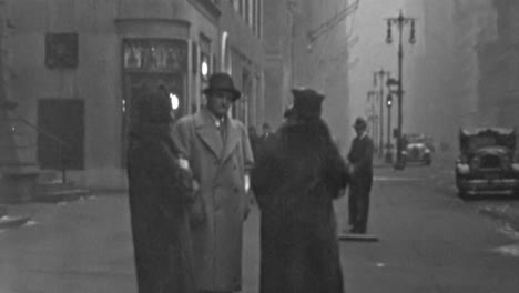 Group-of-Friends-Gathered-on-the-Sidewalk-in-Downtown-New-York-in-1930s