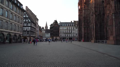 The-pulpit-of-Strasbourg-Cathedral-Our-Lady-of-is-made-in-white-sandstone-and-is-a-masterpiece-of-High-Gothic-masons