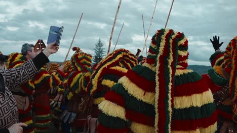 Caretos-Parade-in-Vibrant-Fringe,-Podence-Festival,-Portugal