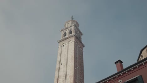 Tower-of-San-Giorgio-dei-Greci-view-from-Venice-Canal,-Italy