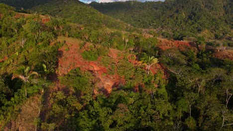 Drone-aerial-footage-of-Jaco-Costa-Rica-rainforest-coast-trees-jungle-Central-America