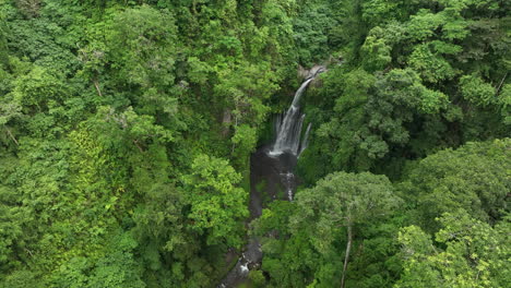 View-of-the-Tiu-Kelep-Waterfall-from-above-on-the-island-of-Lombok,-Indonesia