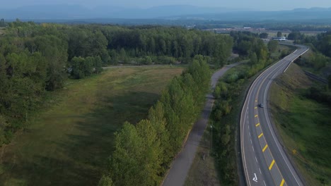 Aerial-View-Over-Northwood-Picnic-Site-Along-Yellowhead-Highway-in-Houston-with-Scenic-Alpine-Woodland-Views