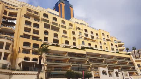 Four-stars-apartments-building-in-the-beautiful-Portomaso-Marina,-St,-Julians,-Malta