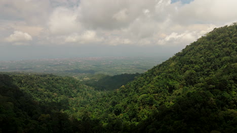 Grüner,-Dschungelbedeckter-Hügel-In-Abgelegener-Landschaft-Von-Bali,-Indonesien