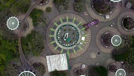 Supertree-Grove-at-Singapore's-Gardens-by-the-Bay-with-a-Top-Down-Ascending-Drone-Shot-Rotating-higher