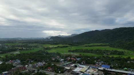 Virac-downtown,-lush-greenery-under-cloudy-skies,-catanduanes,-philippines,-daylight,-aerial-view