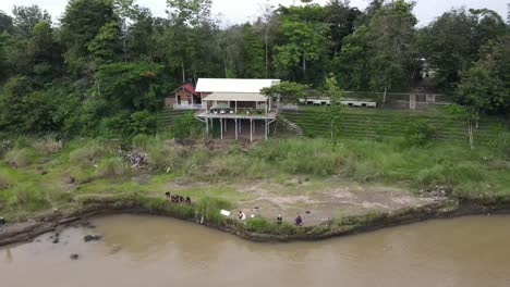 aerial-view,-fishing-in-the-river