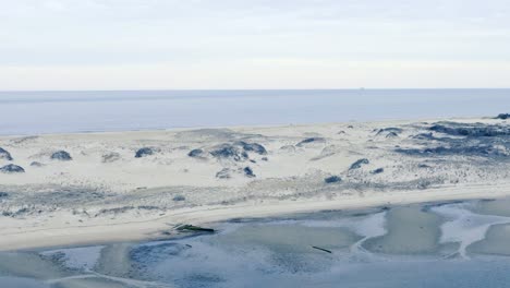 Cape-Henlopen-State-Park-Delaware-Estados-Unidos-Dunas-De-Arena-Aérea-Costa-Atlántica-Nublado-Día-De-Primavera