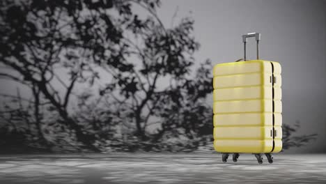 luggage-suitcase-with-nature-plant-tree-summer-breeze-on-background-concept-of-travel-holiday-and-remote-working-3d-rendering-animation