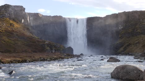 Beautiful-Gufufoss-waterfall-in-East-Iceland-fjord
