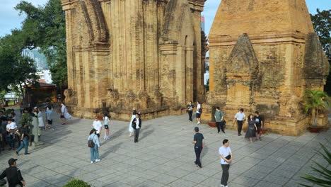 Tourists-Walking-Sightseeing-at-Po-Nagar-Cham-Towers-Temple